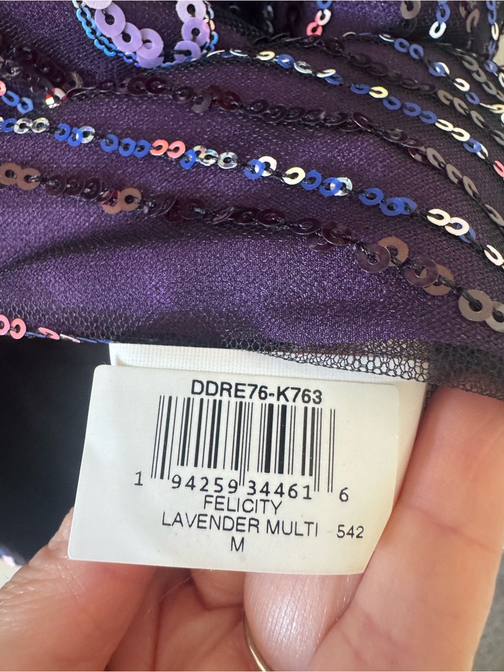 Dress the Population Felicity Purple Sequin Midi Dress Size Medium - Picture 9 of 9